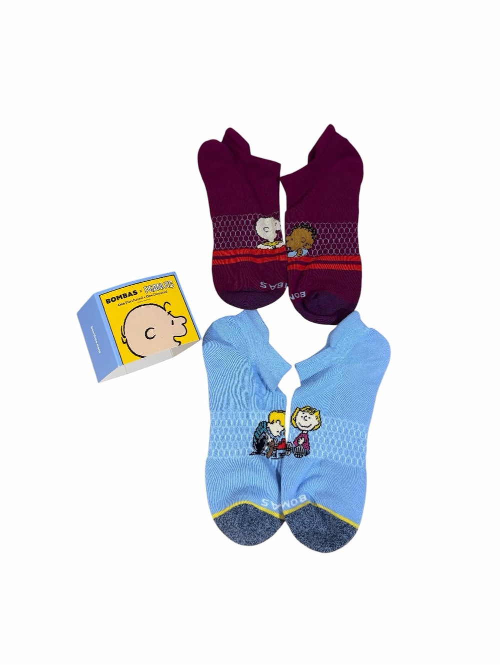 New Bombas x Peanuts Socks Set of Two Pair Size Large